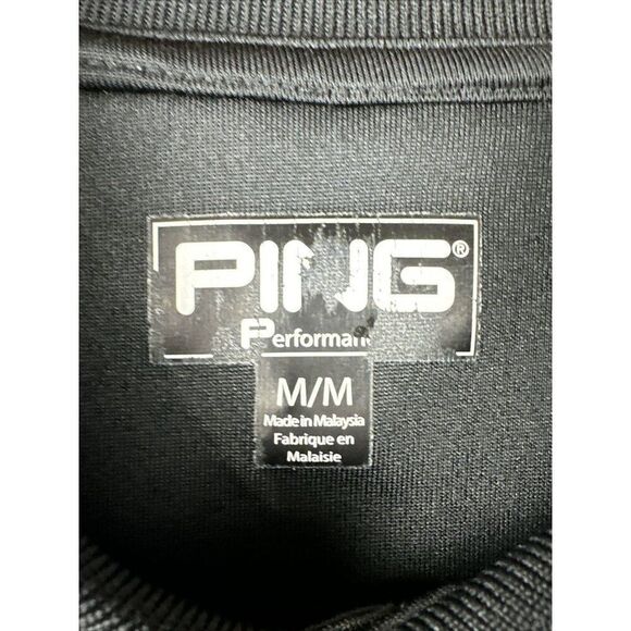 Mr. Ping Performance Golf Shirt Embroidered Logo Black Red Bred Men’s Medium - Picture 4 of 8